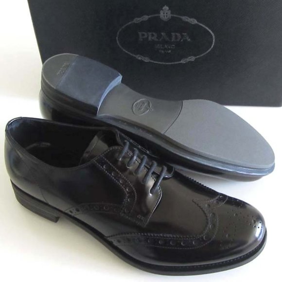 new PRADA wing-tip brogue dress shoes 6.5 / 7.5 US - Picture 2 of 8
